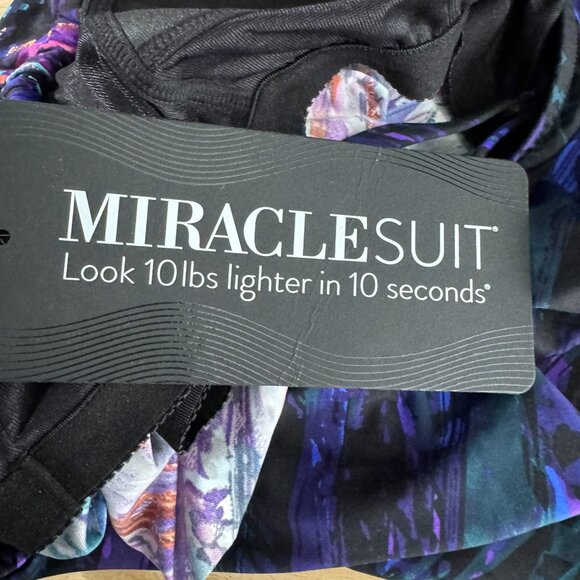 Miraclesuit Peephole Tankini Swim Top Mood‎ Ring Size 16 Printed NWT SW-2088 - Picture 6 of 11